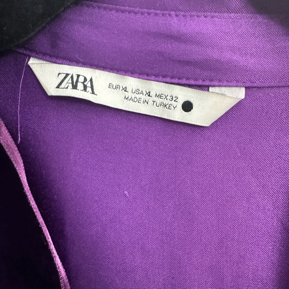 ZARA Purple Satin Wrap Dress - Picture 3 of 8
